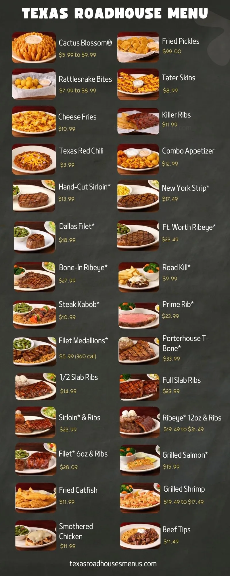 Texas Roadhouse Menu